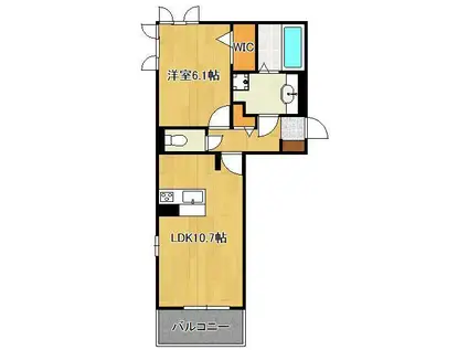 D-ROOM相生町(1LDK/2階)の間取り写真