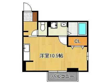 シェルフ宮丸 B棟(ワンルーム/1階)の間取り写真