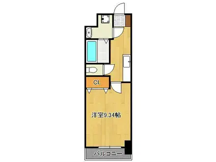 MDIプロスディブロ黒崎駅前(1K/14階)の間取り写真