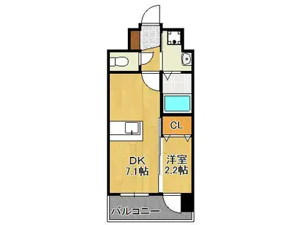 YSP八幡(1DK/2階)の間取り写真
