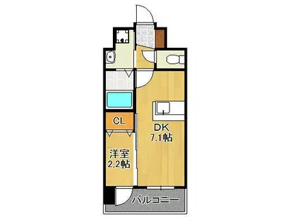YSP八幡(1DK/4階)の間取り写真