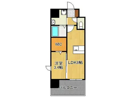 YSP黒崎(1LDK/2階)の間取り写真