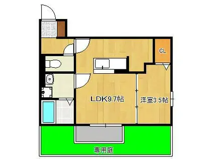  D-ROOM東浜町(1LDK/1階)の間取り写真