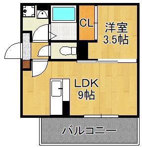 SAKURA(1LDK/2階)の間取り写真