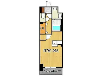 ニューレジデンス穴生(ワンルーム/1階)の間取り写真