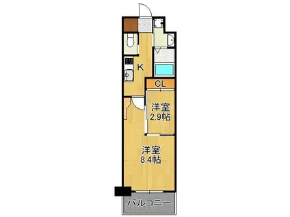 コンダクトレジデンスANO(2K/7階)の間取り写真