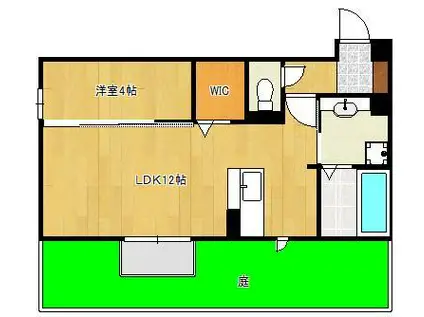 タウンコートカレラⅢ(1LDK/1階)の間取り写真