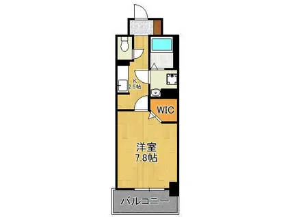ロータス青山Ⅱ(1K/4階)の間取り写真