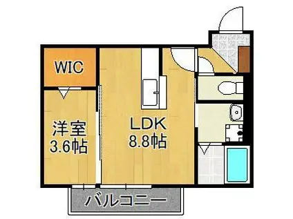 DROOM浜町(1LDK/1階)の間取り写真
