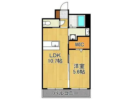 ソシア・若松駅前(1LDK/1階)の間取り写真