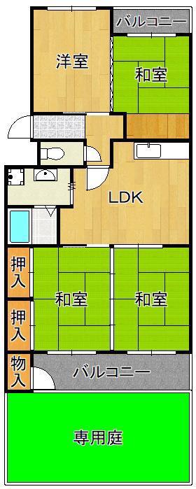 エメラルドマンション迫田(4LDK/1階)の間取り写真