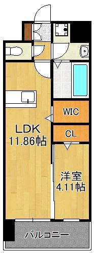 LEGEND筒井(1LDK/7階)の間取り写真