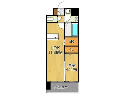 LEGENDTSUTSUI(1LDK/13階)の間取り写真