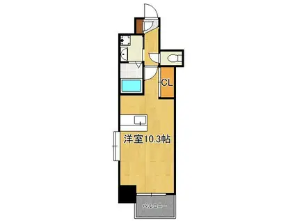 AVENUE KUROSAKI RESIDENCE(ワンルーム/2階)の間取り写真