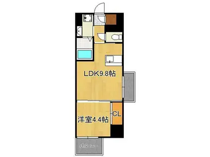 AVENUE KUROSAKI RESIDENCE(1LDK/3階)の間取り写真