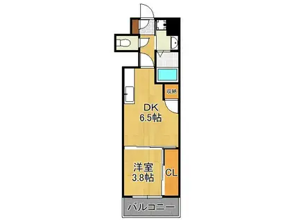 AVENUE KUROSAKI RESIDENCE(1DK/3階)の間取り写真