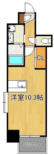 AVENUE KUROSAKI RESIDENCE(ワンルーム/13階)の間取り写真