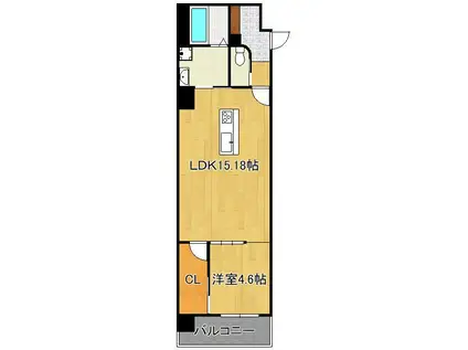 レジェンド黒崎(1LDK/5階)の間取り写真