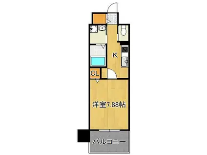 レジェンド黒崎(1K/9階)の間取り写真