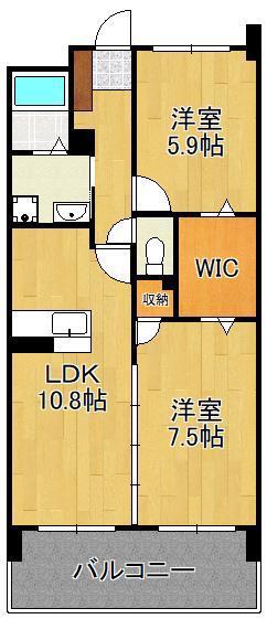 ベイサイド本町(2LDK/2階)の間取り写真