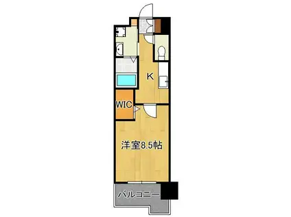 サンシャイン.プリンセス青山(1K/9階)の間取り写真