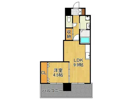 サンシャイン.プリンセス青山(1LDK/14階)の間取り写真