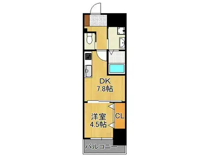 シュライン恵比寿タワーレジデンス(1DK/9階)の間取り写真