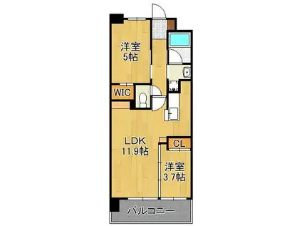 コンダクトレジデンスFUTAJIMA(2LDK/8階)の間取り写真
