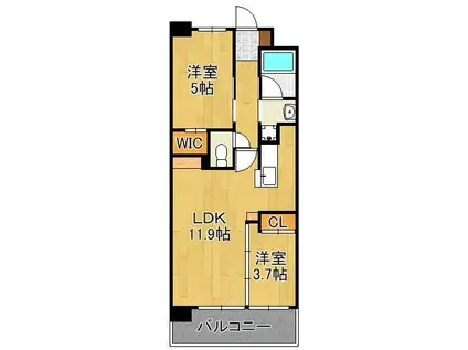 コンダクトレジデンスFUTAJIMA(2LDK/6階)の間取り写真