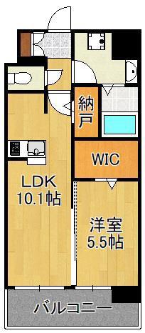 ザ・レジデンス黒崎駅南(1LDK/14階)の間取り写真