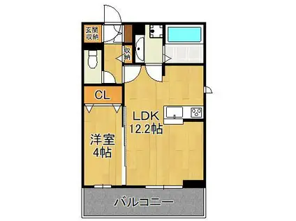 D-ROOM藤田 B棟(1LDK/2階)の間取り写真