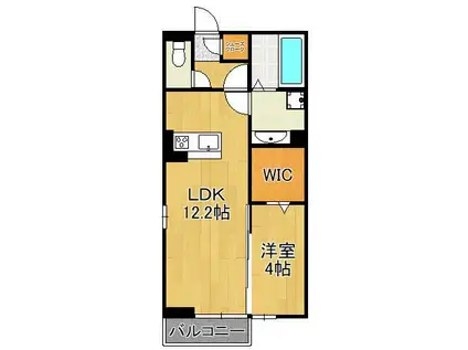 DROOM和田町(1LDK/2階)の間取り写真