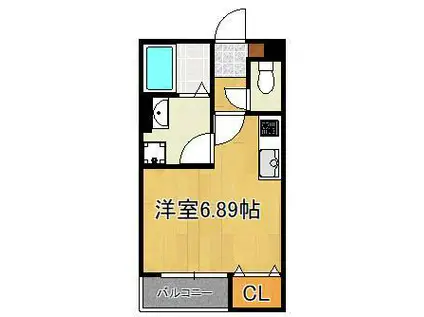 THE NOBLES 東曲里町(ワンルーム/1階)の間取り写真