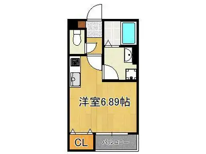 THE NOBLES 東曲里町(ワンルーム/2階)の間取り写真