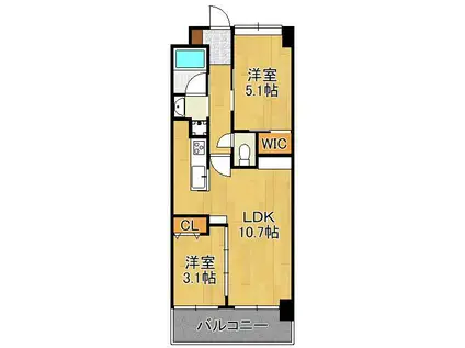 コンダクトレジデンスJINYAMA(2LDK/2階)の間取り写真