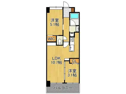 コンダクトレジデンスJINYAMA(2LDK/6階)の間取り写真