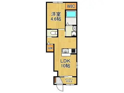 OLIVEⅡ(1LDK/1階)の間取り写真