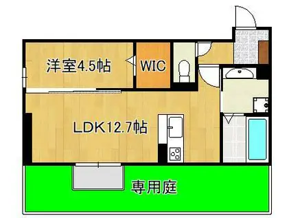 TORISIA陣原(1LDK/1階)の間取り写真
