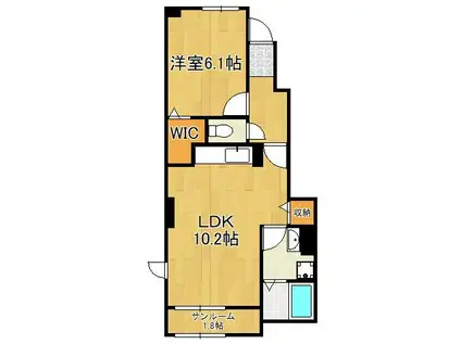 ナチュラルライフ(1LDK/1階)の間取り写真