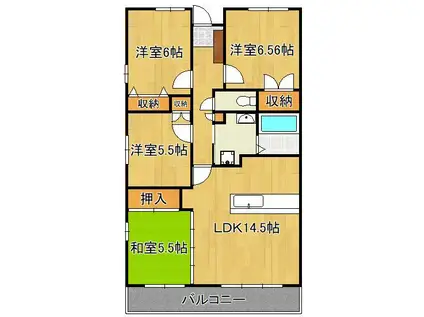サニーヒルズ黒崎(4LDK/13階)の間取り写真