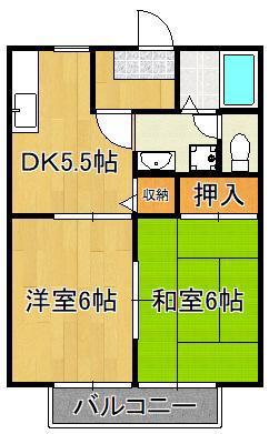 ハイツINOUE(2DK/1階)の間取り写真