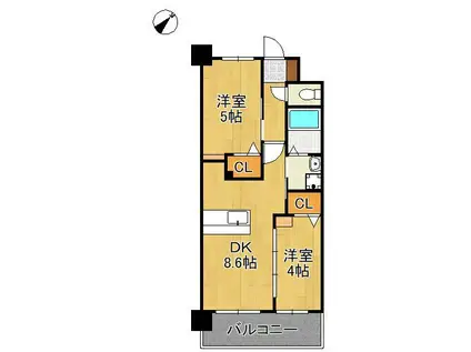 コンダクトレジデンスHIGUCHIMACHI(2DK/8階)の間取り写真