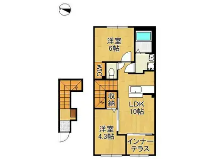 メゾンMB(2LDK/2階)の間取り写真