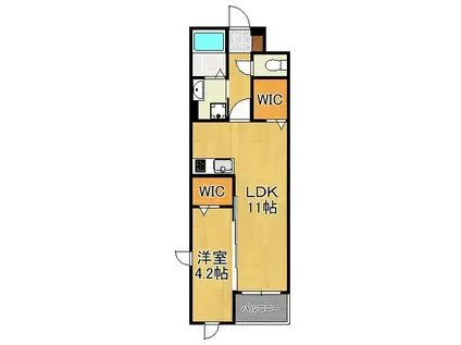 ルナベル(1LDK/1階)の間取り写真