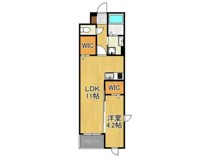 ルナベル(1LDK/2階)の間取り写真