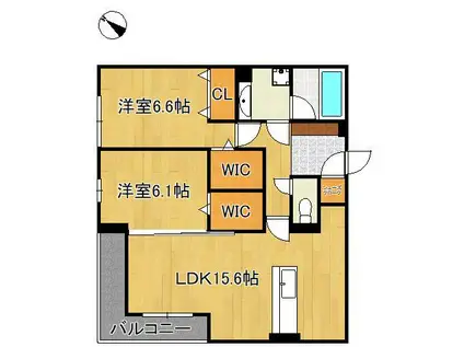 プラシード(2LDK/2階)の間取り写真