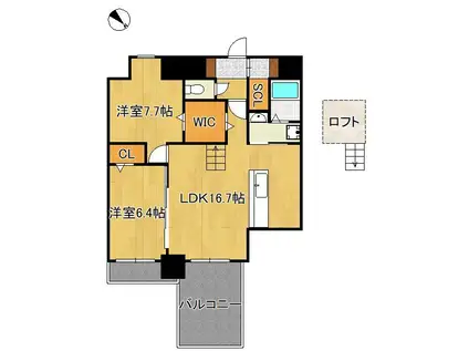 RISO CORE(2LDK/3階)の間取り写真