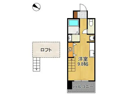 RISO CORE(ワンルーム/5階)の間取り写真