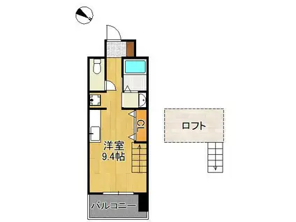 RISO CORE(ワンルーム/5階)の間取り写真