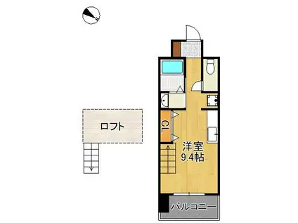 RISO CORE(ワンルーム/5階)の間取り写真